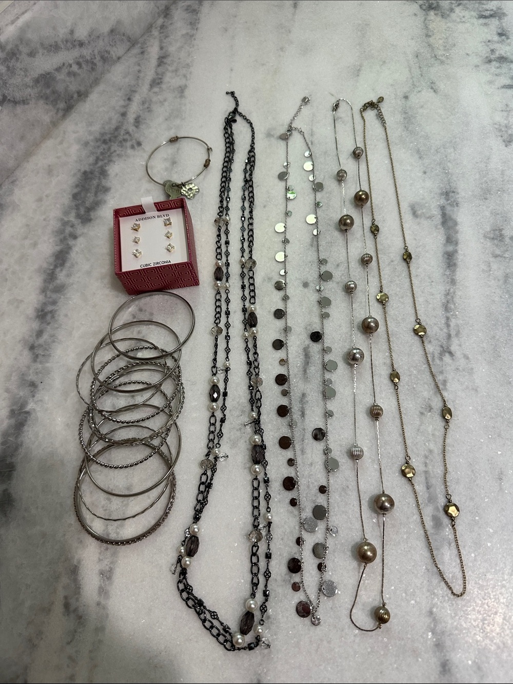 Mixed Metal Layered Necklaces in Gold and Silver Tones - Women's Jewelry